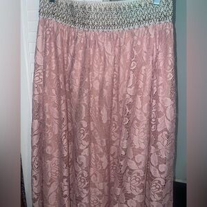 Pink Maxi A-Line Skirt